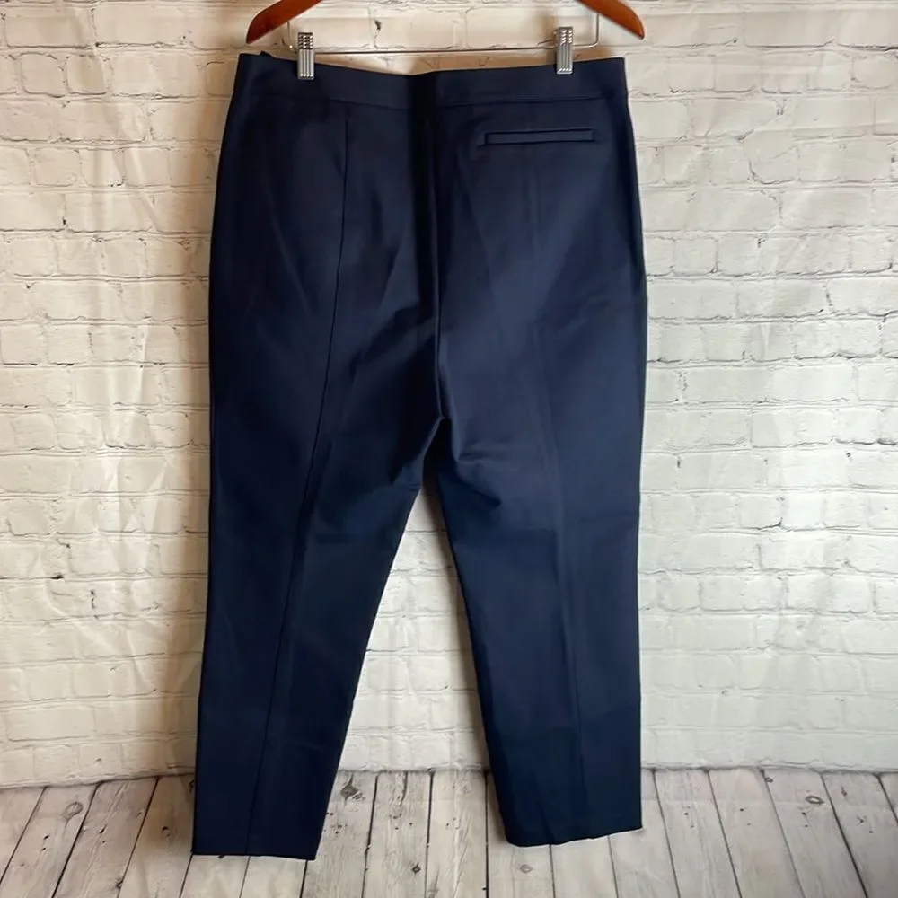 Tory Burch Womens Vanner Ponte Seamed Pants Blue Size 14 NWT
